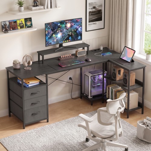Homcom schreibtisch form mit - schreibtisch, l
