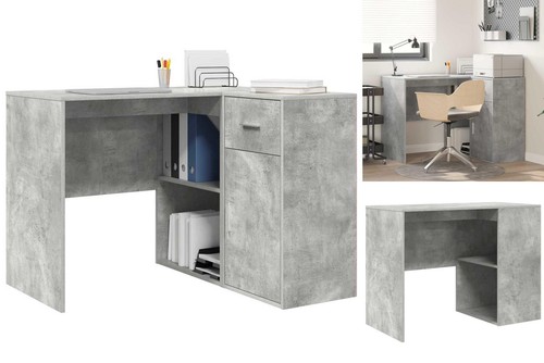 Eckschreibtisch beton grau - beton,